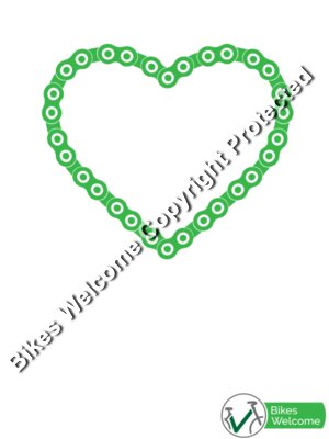 Green Chain Heart with Logo